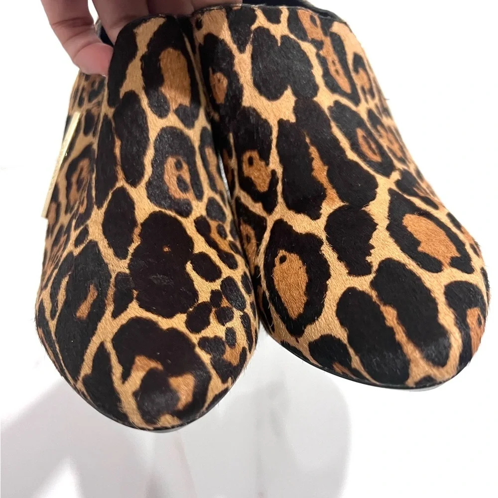 Calvin‎ Klein Jeanna Leopard Print calf hair Ankle Boots 10